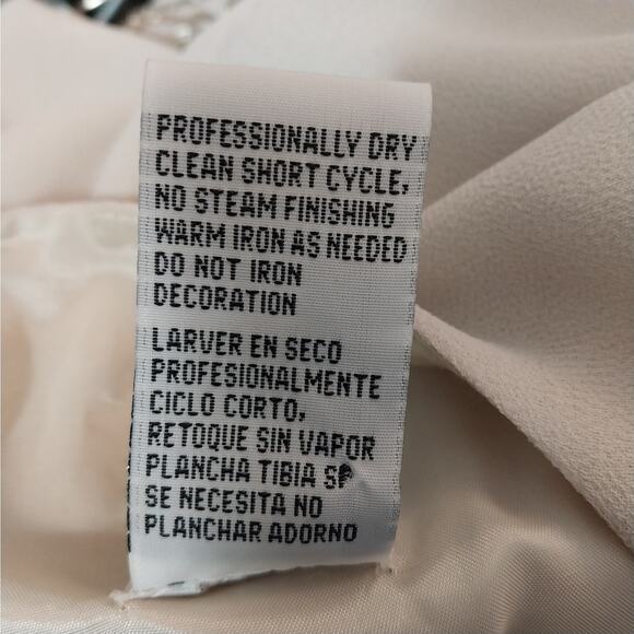 R & M RICHARDS! CHAMPAGNE BEIGE/TAN SILVER & GOLD BEADED 2 PC DRESS SET! SZ 10P - Picture 13 of 14